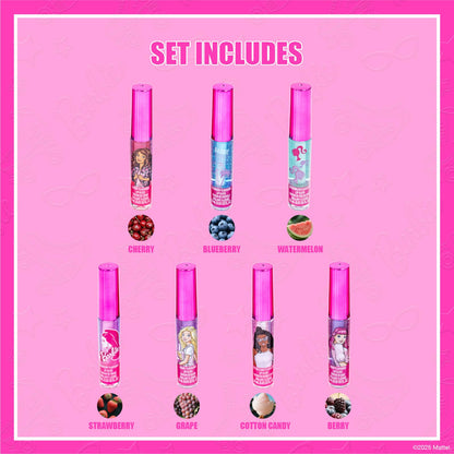 Barbie Lip Gloss Set, 7-Piece Plant-Based, Ages 3+