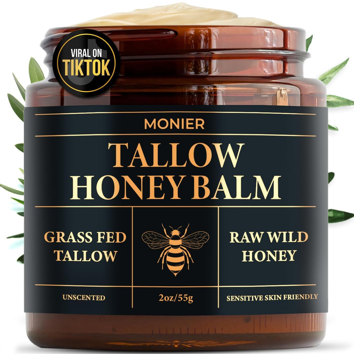 MONIER Beef Tallow and Honey Balm for Skin and Face – Moisturizer
