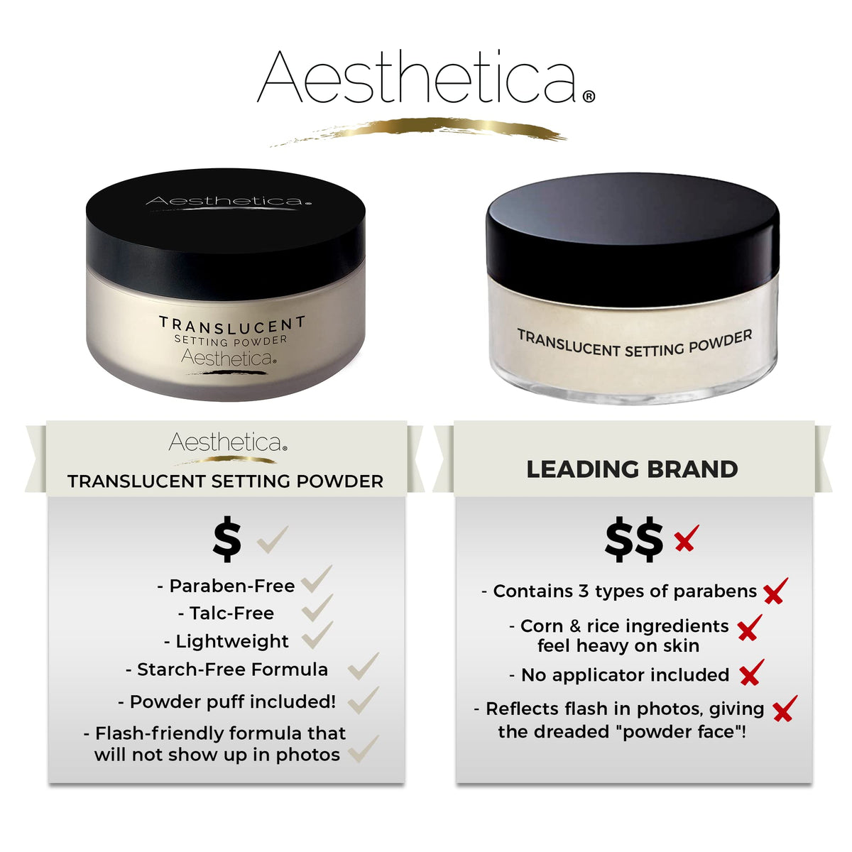 Aesthetica Translucent Setting Powder Matte Finishing Makeup Loose Setting