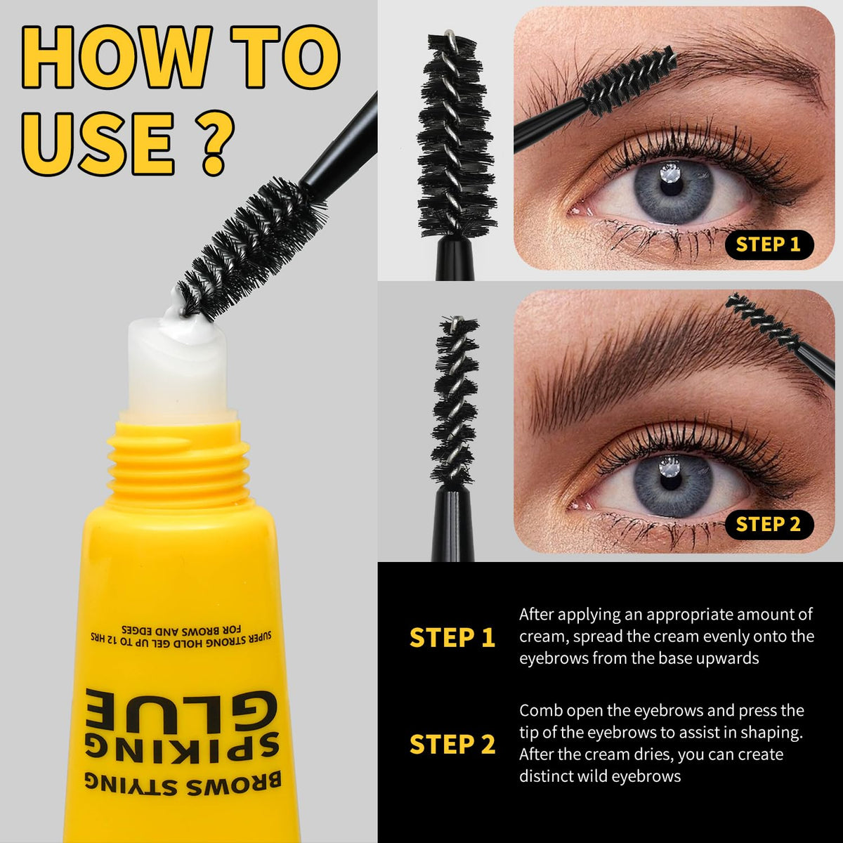 Brow Styling Spiking Glue - Clear Eyebrow Setting Gel, Brow Fix Gel for Long-Lasting Hold, Waterproof & Sweat-Proof Brow Gel, Flawless Natural Look, Ideal for Salon & Home Makeup Use