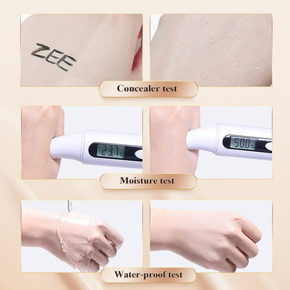 OETUIOW Cushion Foundation Concealer Full Coverage CC Cream, Natural