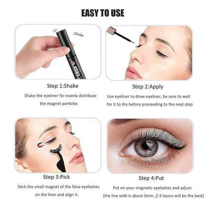HSKIE 3 Tubes Magnetic Eyeliner for Magnetic Eyelashes Glue - Black Pack