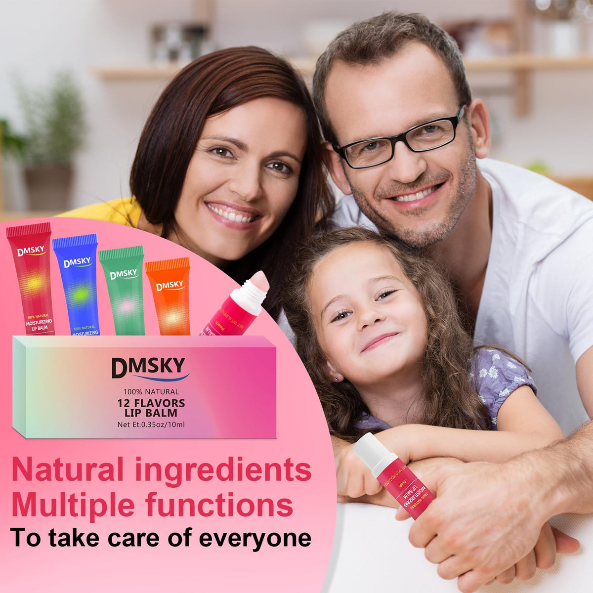 Dmsky 12 Pack Lip Gloss Bulk, Clear, Non-Sticky, 12 Flavors