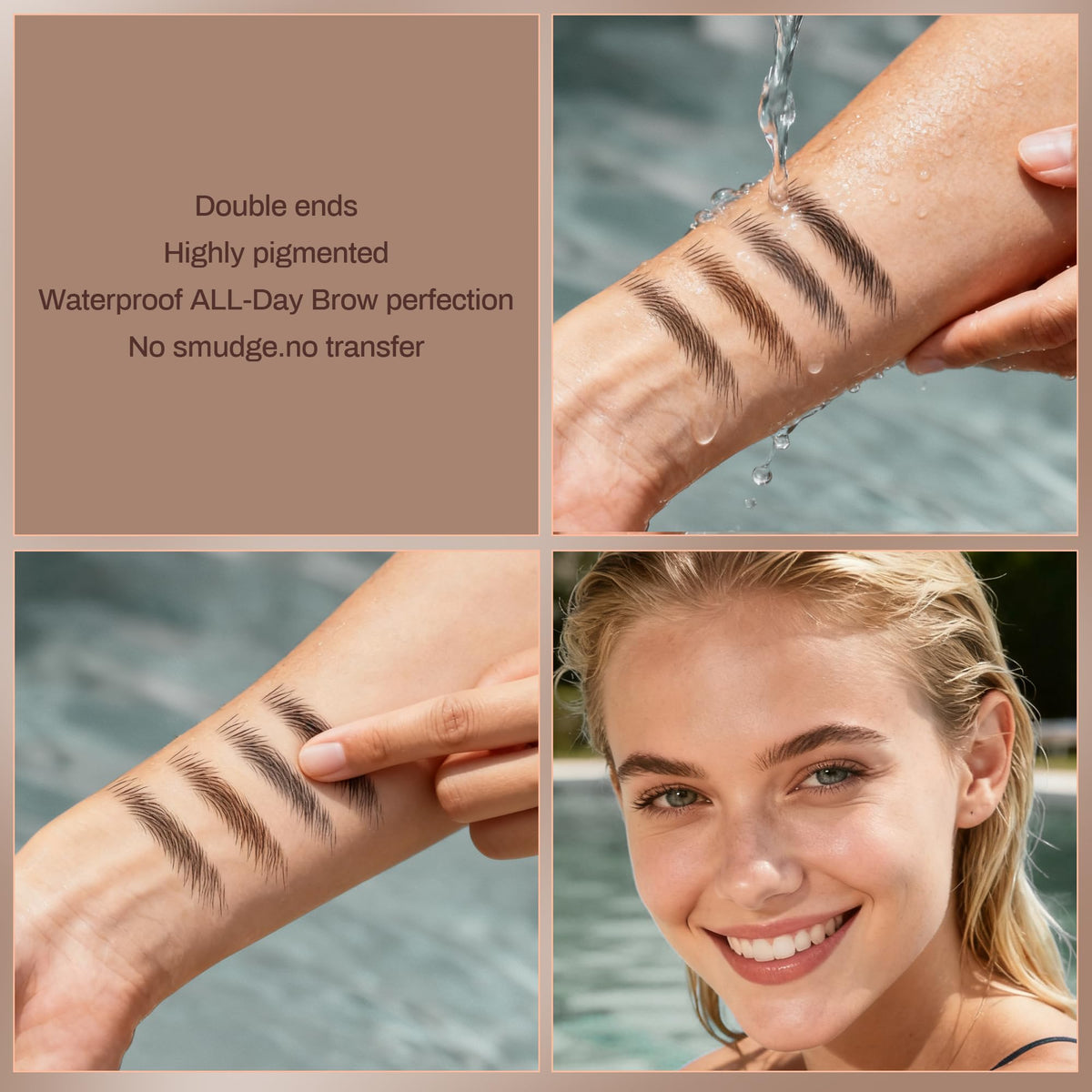 HeyBeauty 2 Pack Eyebrow Pencil with Dual Ends - Dark Brown #1