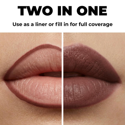 Lamel Gel Lip Liner Pencil – Intense Brown – 2-in-1 Waterproof Lip Liner