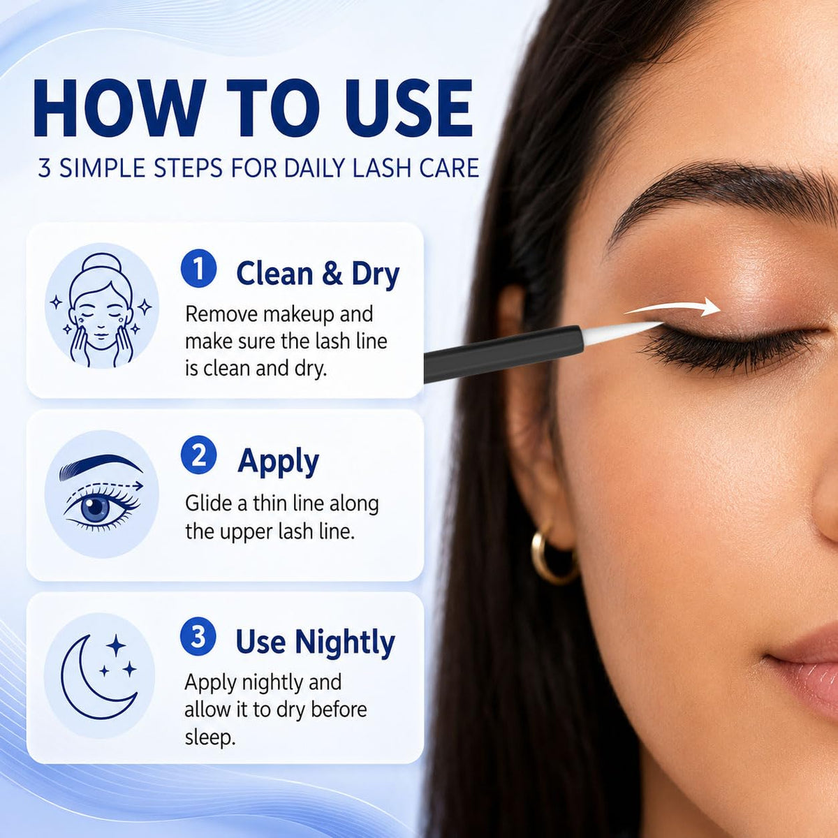 Premium Eyelash Growth Serum – Advanced Lash Enhancing Treatment for Natural Lashes, Volumizing Formula for Longer, Fuller, Thicker-Looking Lashes – Vegan & Cruelty-Free for Sensitive Eyes (5 mL)