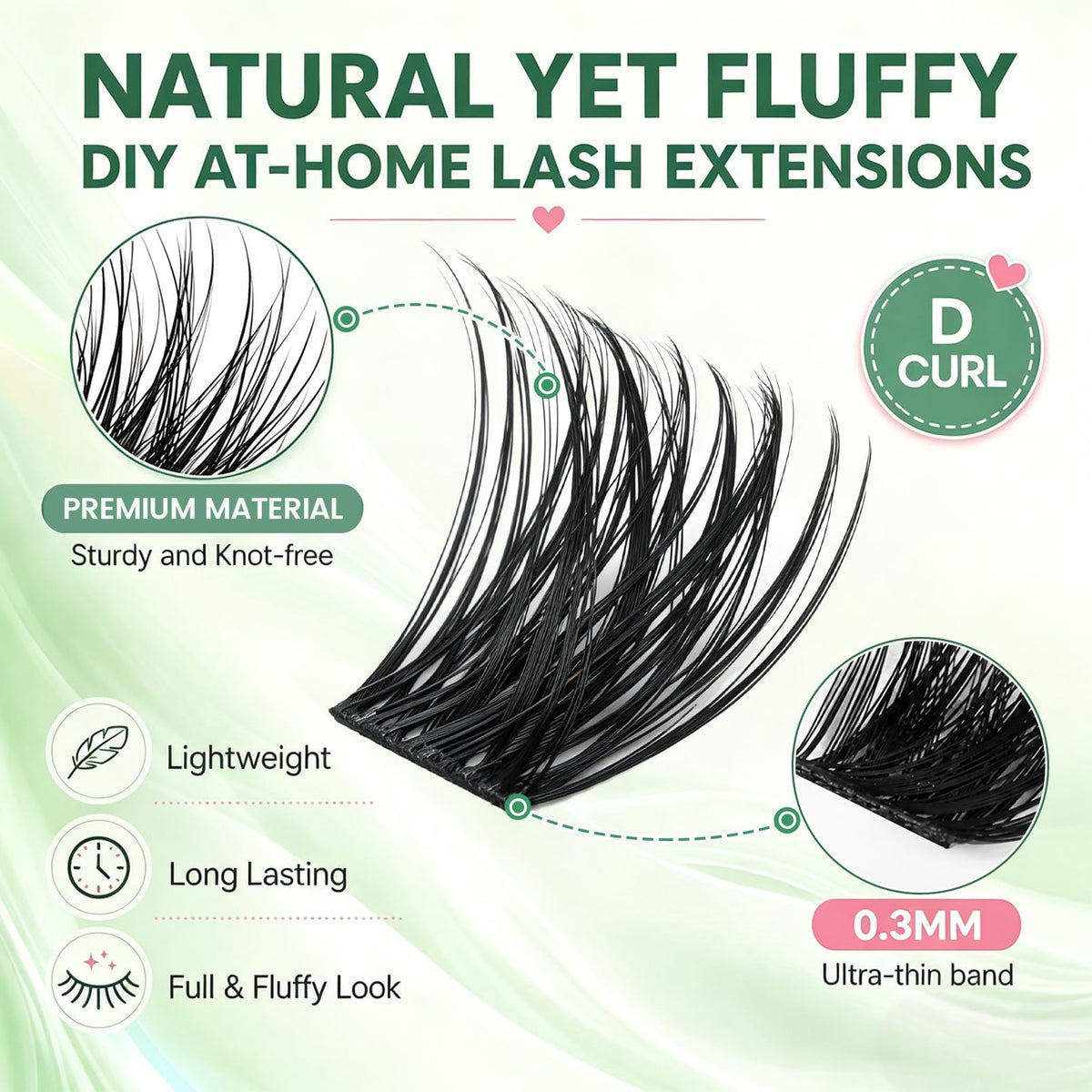 Onweave Lash Clusters Kit, Wispy Cluster Lashes 8-16mm, Soft Thin Band Individual Eyelash Extensions with Bond Seal Remover & Tweezers, Natural Volume DIY Lash Extension Enchantress Kit
