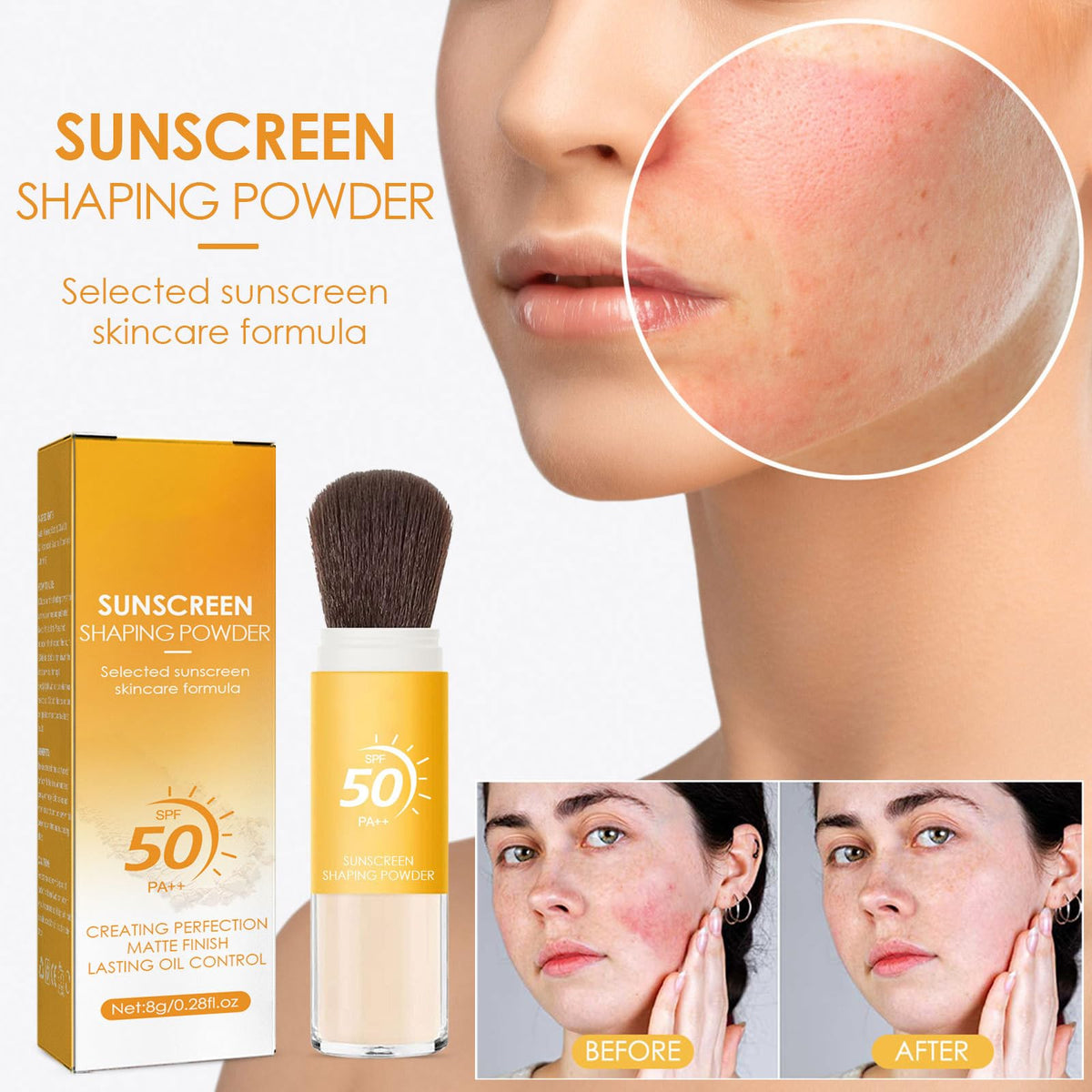 Mineral Powder Sunscreen SPF 50, For Face & Scalp, Oil Control, Lithe