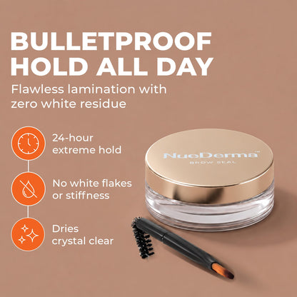 NueDerma Eyebrow Gel Brow Lamination - Clear Styling Wax, 1 oz with Spoolie