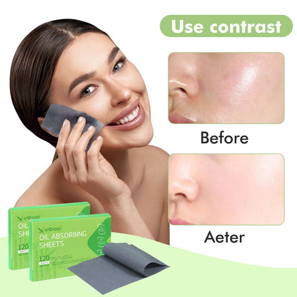 SFOPORD 4 Pack (480 sheets) Oil Absorbing Sheets with Bamboo Charcoal