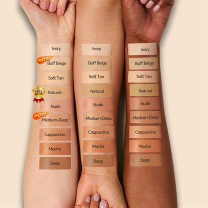 OETUIOW Cushion Foundation Concealer Full Coverage CC Cream, Natural