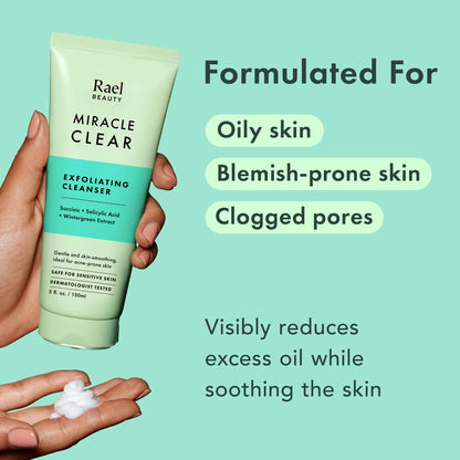 Rael Miracle Clear Facial Cleanser Face Wash (Exfoliating Cleanser, 5.1 oz)