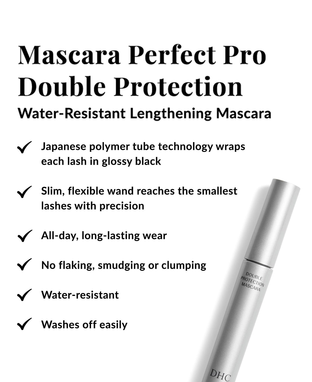 DHC Perfect Pro Double Protection Mascara, Tubing Mascara, Water Resistant