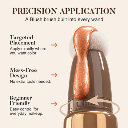 Liquid Dewy Blush, Buildable Blush Liquid with Natural Glow Finish, Hydrating Long Wearing Creme Blushes for Cheeks, Lightweight Blendable Formula, Smooth Easy Apply Blushes for Daily Makeup, Golden
