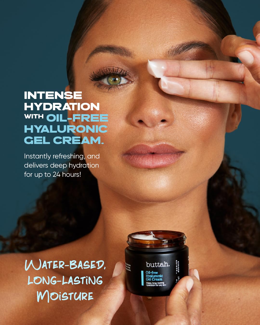 Buttah Skin Oil-Free Hyaluronic Gel Cream 2oz - Daily Moisturizer for Oily Skin - Hyaluronic Acid for Deep Hydration - AM & PM Moisturizer - Black-Founded Skincare