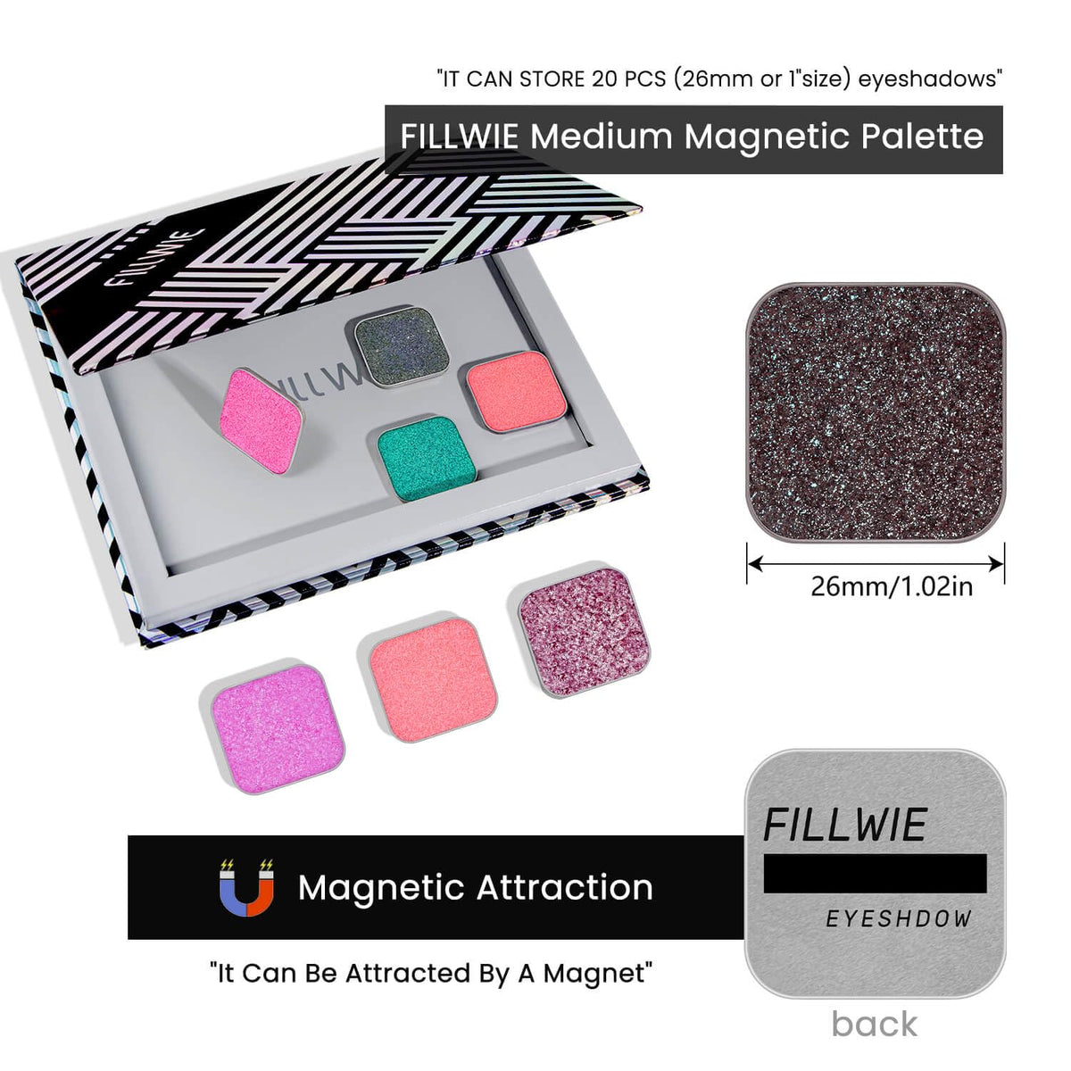 Fillwie Chameleon Duochrome Eyeshadow, Plum Mauve with Blue-Green Shift