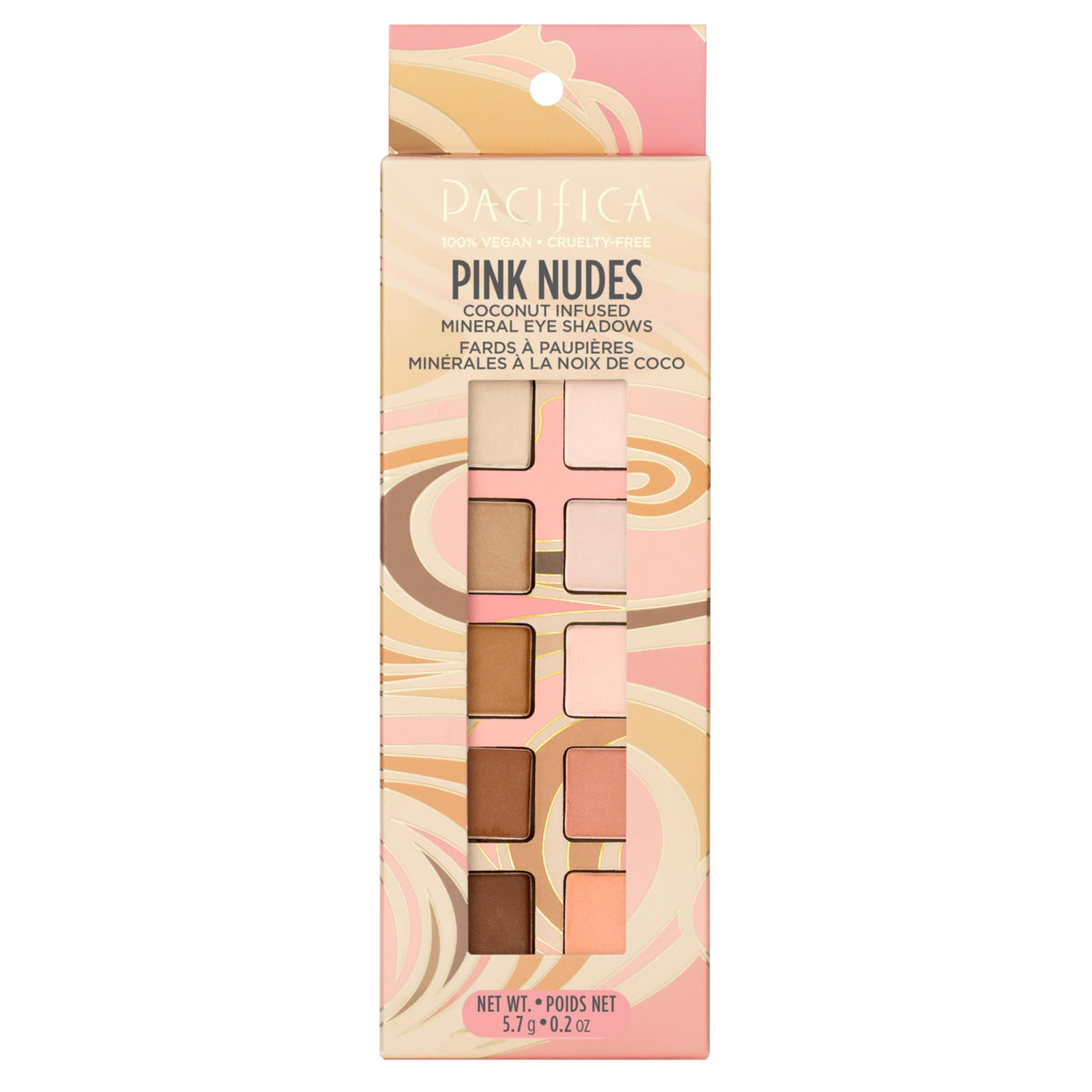 Pacifica Pink Nudes Mineral Eyeshadow Palette, 10 Neutral Shades, For Natural or Smoky Eye Look, Naked Eye Makeup, Longwearing & Blendable, Vegan, Cruelty Free Ophthalmologist Tested