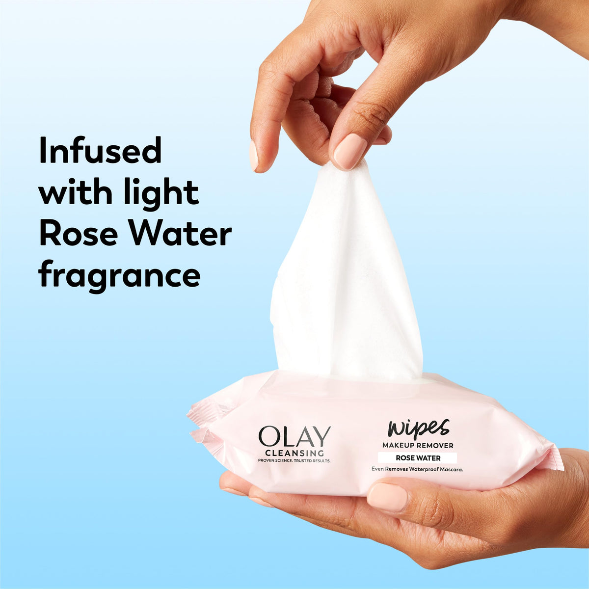 Olay Cleanse Makeup Remover Wipes, Rose Water Scent, Facial Cleansing Wipes Remove Makeup Dirt & Oil, Removes Waterproof Mascara, Soft Cloths for Eyes Face & Neck, No Greasy Residue, 25 Count, 3-Pack