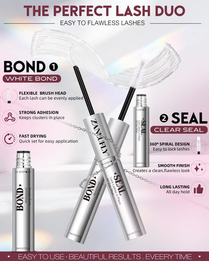 White Eyelash Glue Waterproof Lash Cluster Glue Bond and Seal Lash Glue