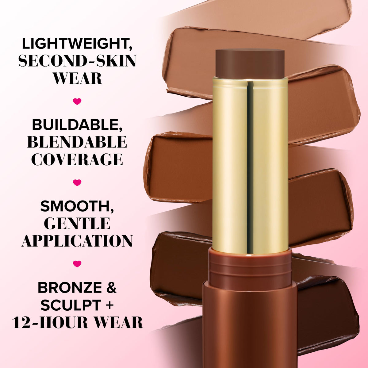 Too Faced Chocolate Soleil Melting Bronzing & Sculpting Stick | Multi-Use, Contour + Cream Bronzer Stick | Lightweight, Satin-Finish with Buildable Coverage, 0.28 Ounce, 0.28 Ounce, Chocolate Souffle