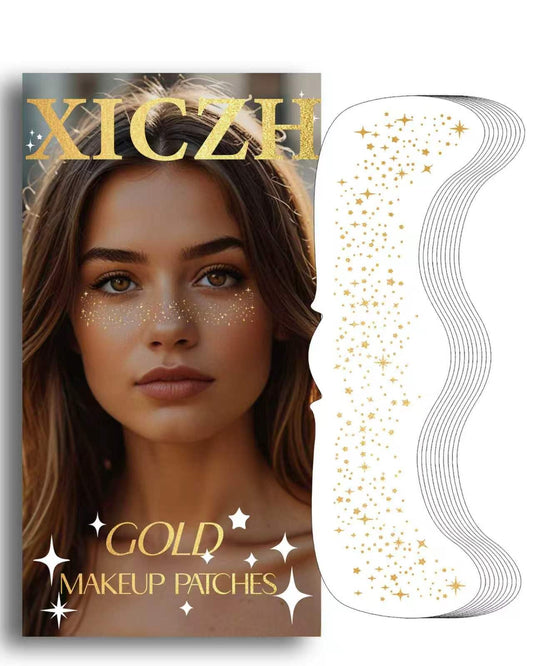 XICZH Glitter Freckles, Glitter Freckles Face Tattoo-10PCS Gold