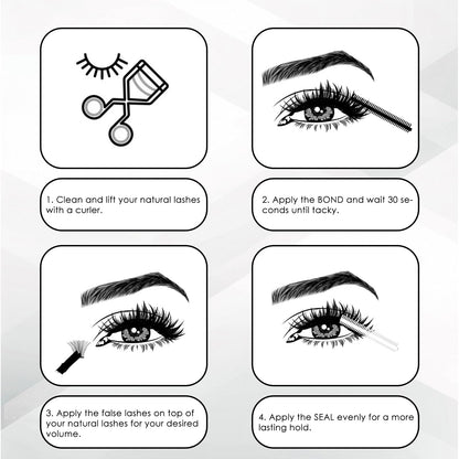 518Pcs Lash Cluster Book Set with Lash Bond & Seal and Lash Tweezers