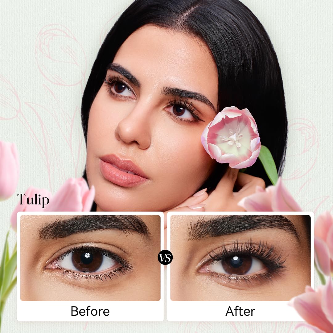 WOSADO Soft Magnetic Eyelashes Kit with Applicator, [Tulip] 22mm Reusable Glue-free Wispy Magnetic Lashes, Cruelty-free False Lashes, Waterproof, Lightweight, Suit for Heavy Makeup