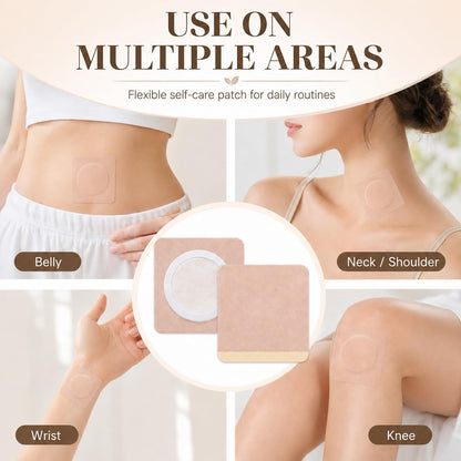 Prgislew 50Pcs Castor Oil Patches, Organic Cotton Castor Oil Pack Wrap Disposable Self-Adhesive Belly Button Patch Cover for Castor Oil, Mess-Free Anti Leakage No Wash Castor Oil Packs for Stomach