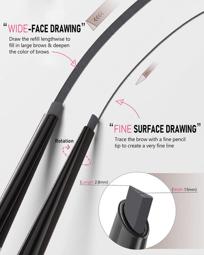 Yfulfill Gray Eyebrow Pencils for Older Women with Grey/Silver/White Hair