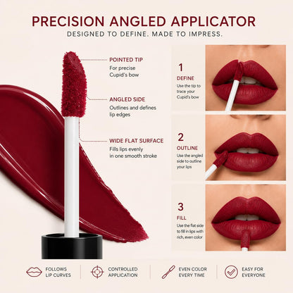 LAVONE Matte Lipstick, Long Lasting Lipstick for Women - Crimson Party