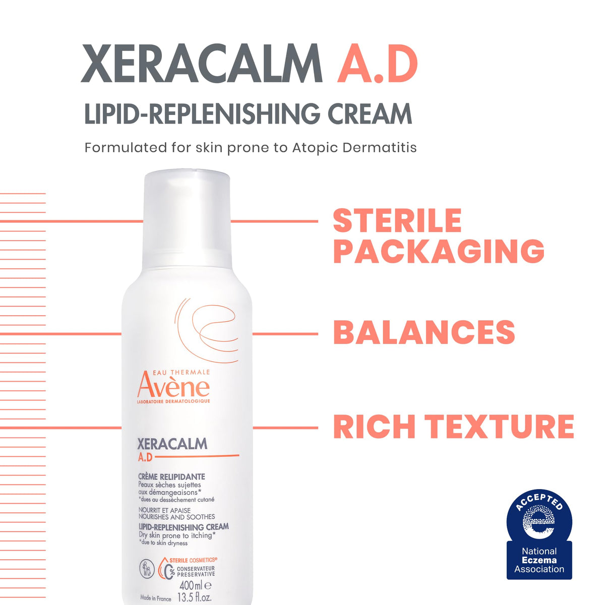 Avène XeraCalm A.D Lipid-Replenishing Cream, 6.7 oz