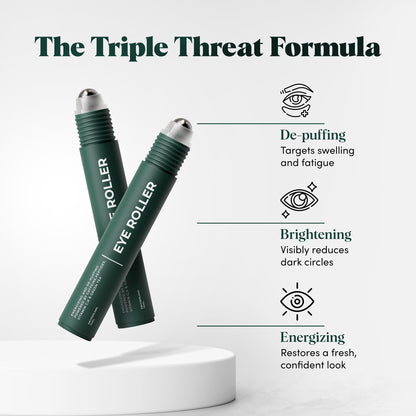 Wolf Project Energizing Eye Roller | Vitamin C Peptides Caffeine Roller for Eye Bags, Dark Circles, Fine Lines | Korean Beauty Serum | Brightening, Refreshing & Cooling Eye Gel Roller