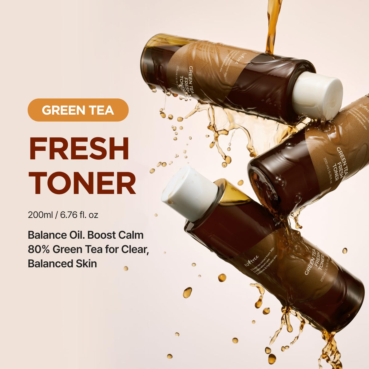 ISNTREE Green Tea Fresh Toner | Korean Toner with Green Tea | Hydrating Facial Toner for Oily Skin, Sebum Control & Refreshing Care, 6.76 fl oz