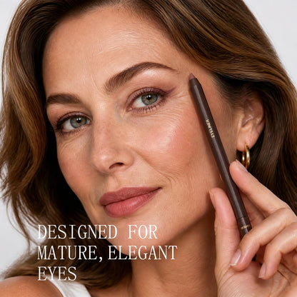 Plum Brown Eyeliner Pencil for Mature Eyes, Waterproof Smooth No-Tug Glide