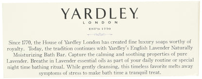 Yardley London English Lavender with Essential Oils Soap Bar, 4 oz (113g) Bar (Pack of 8)