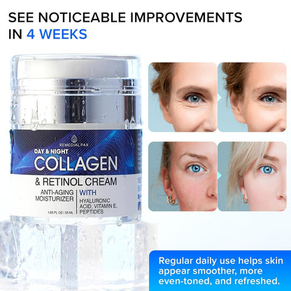 Collagen Face Cream with Retinol & Hyaluronic Acid - Women&Men, Day&Night