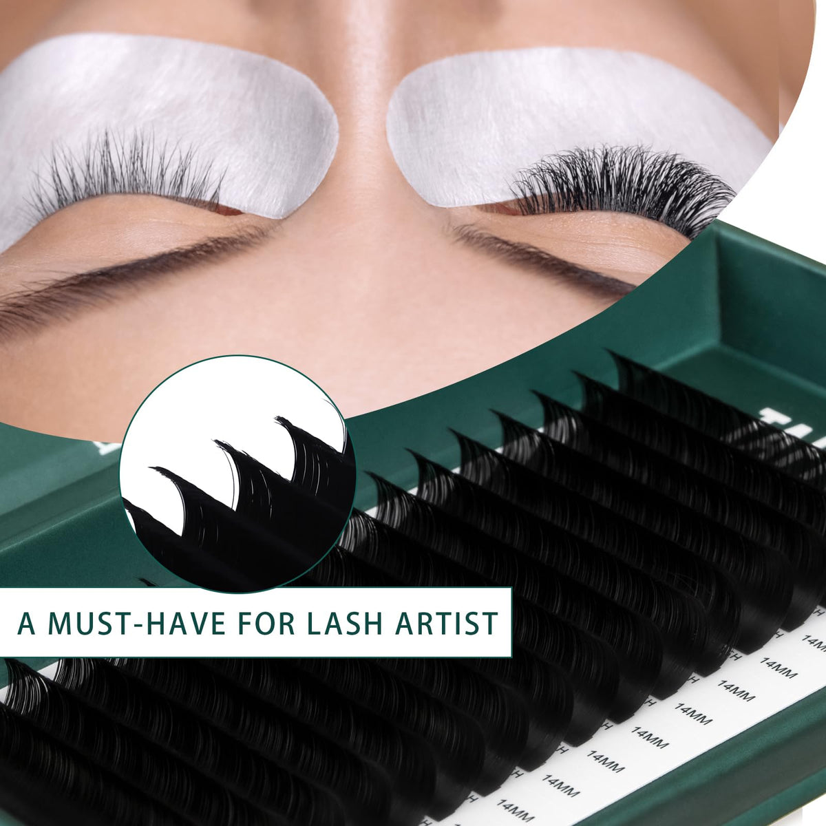 Taffeay Cashmere Super Matte Black Lash Extensions Trays (0.05 CC 8-15mm)