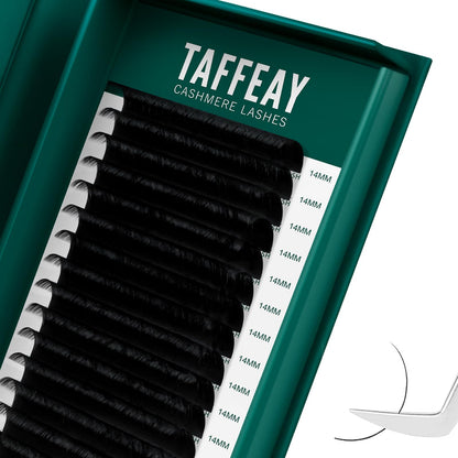Taffeay Cashmere Super Matte Black Lash Extensions Trays (0.05 CC 8-15mm)