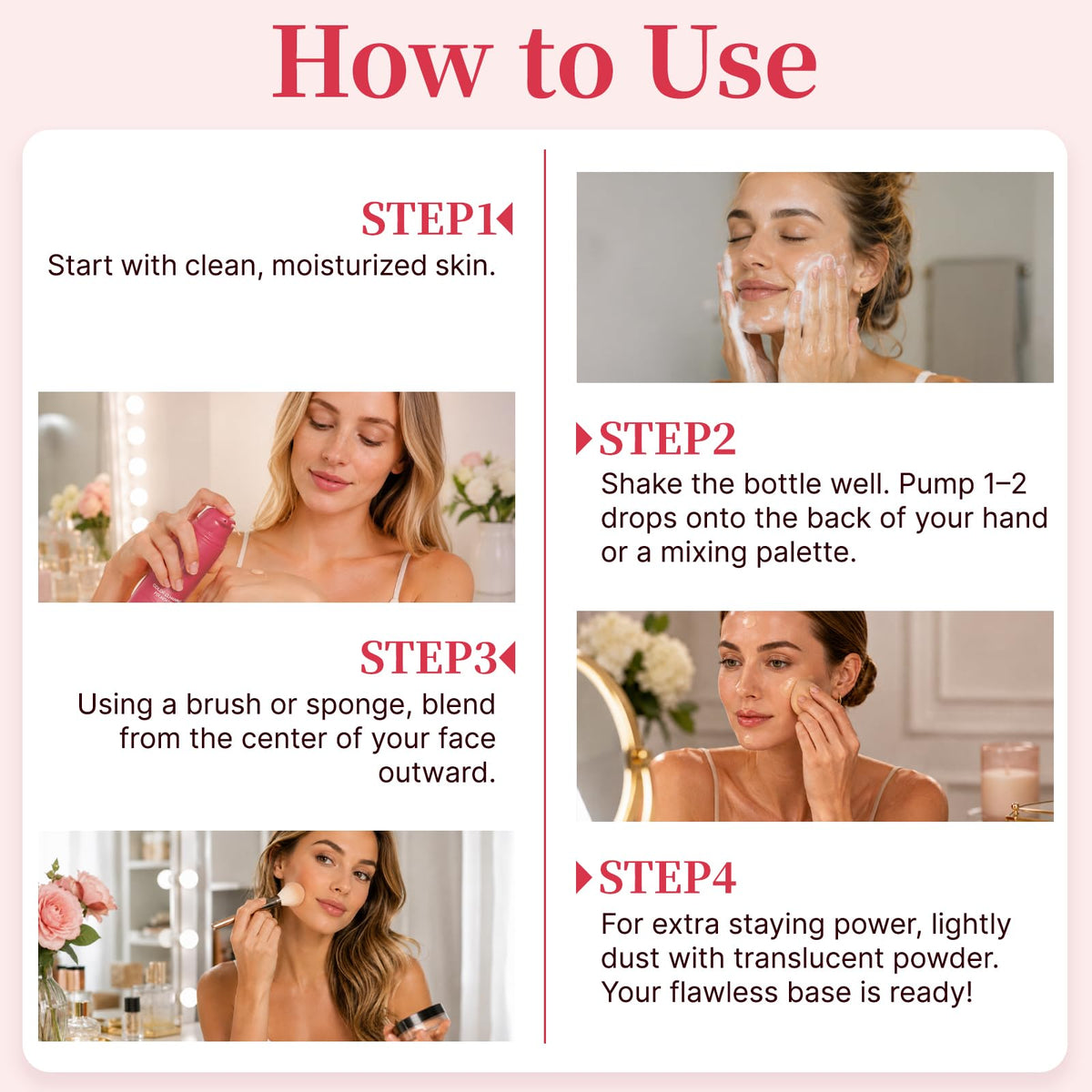 Korean Color Changing Foundation – Automatically Adjusting Makeup Application, Adapting to Your Skin Tone, Concealing Fine Lines and Wrinkles