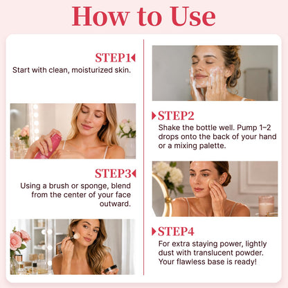 Korean Color Changing Foundation – Automatically Adjusting Makeup Application, Adapting to Your Skin Tone, Concealing Fine Lines and Wrinkles