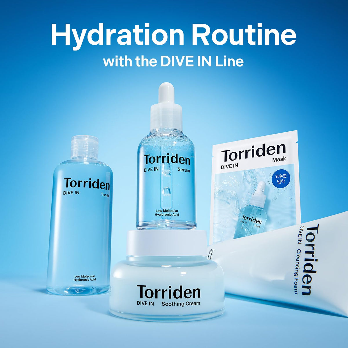 Torriden Dive in Toner 300ml (10.14 fl. oz.) | pH Balancing Facial Toning Water for Dry Skin | Hyaluronic Acid, Panthenol, Allantoin