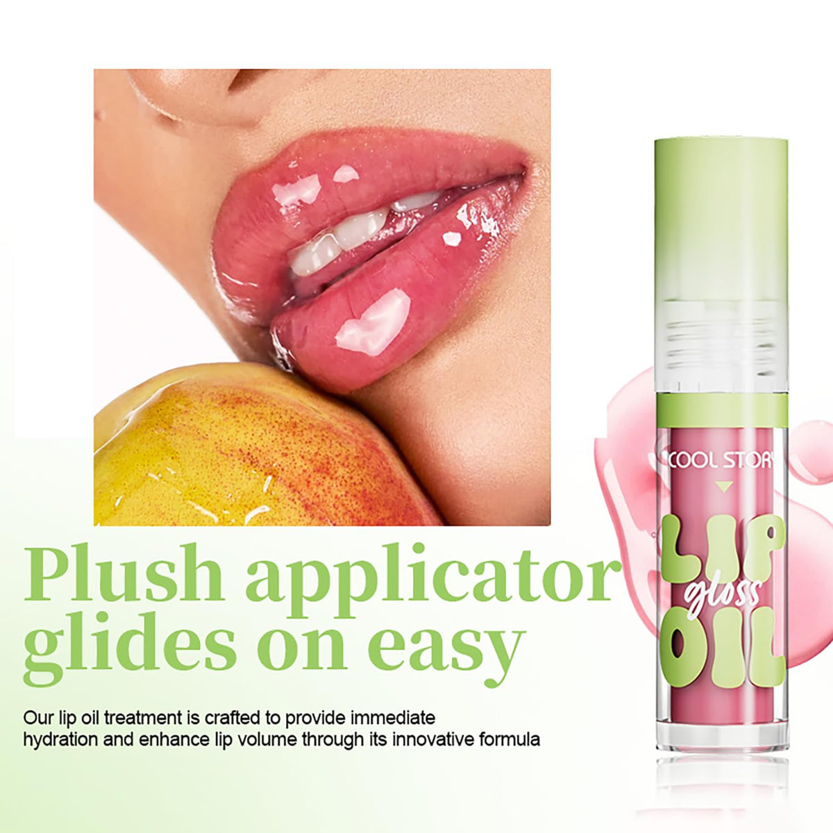 KIMIEYE 4 Pack Hydrating Glow Lip Oil Set, Moisturizing Lip Gloss, LIGHT