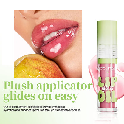 KIMIEYE 4 Pack Hydrating Glow Lip Oil Set, Moisturizing Lip Gloss, LIGHT