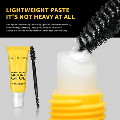 Brow Styling Spiking Glue - Clear Eyebrow Setting Gel, Brow Fix Gel for Long-Lasting Hold, Waterproof & Sweat-Proof Brow Gel, Flawless Natural Look, Ideal for Salon & Home Makeup Use