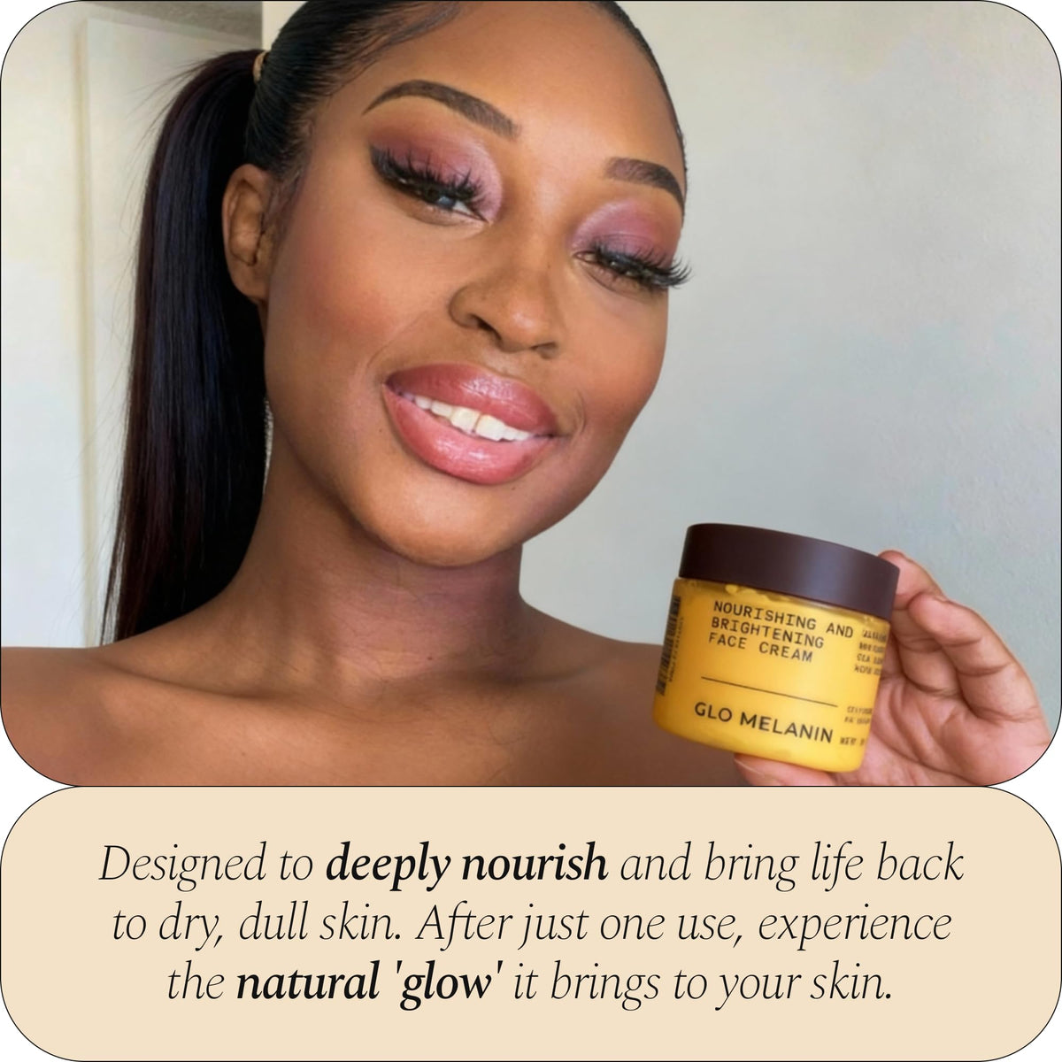 Glo Melanin Nourishing Face Cream – Hydrating Daily Moisturizer for Radiant, Even-Looking Skin – Vegan, Paraben-Free Formula for a Healthy Glow (2 oz)