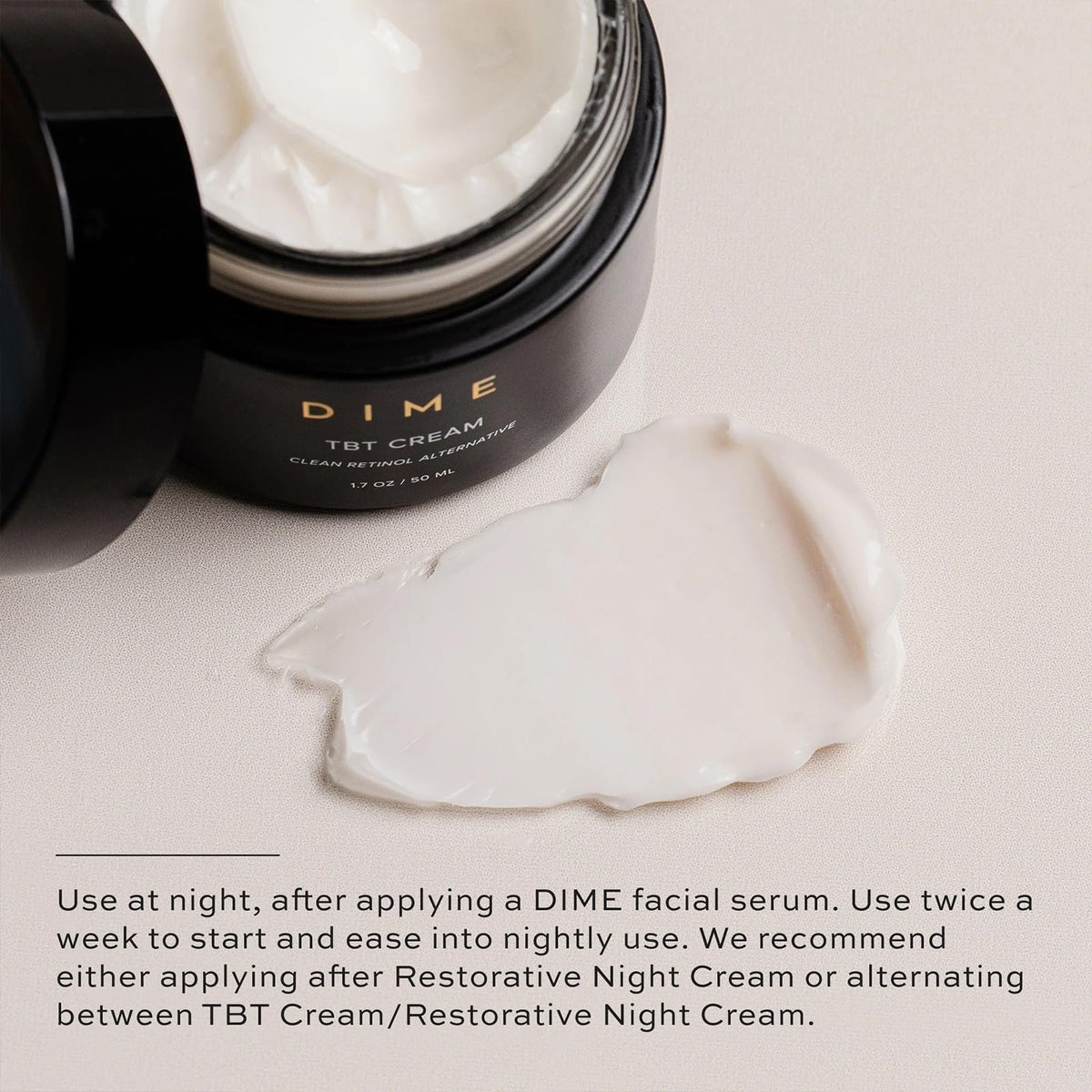 DIME Beauty TBT Cream - Anti-Wrinkle Night Cream, 1.7 oz
