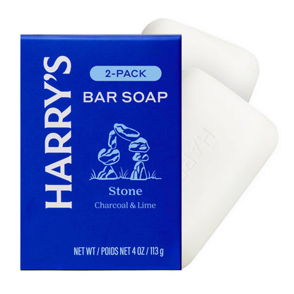Harry's Bar Soap for Men - Stone Scent - 4 oz Body Soap Bars (2 Pack)