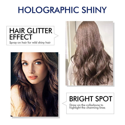 Ragkun Glitter Spray, Hair and Body Glitter Spray, Rave Makeup