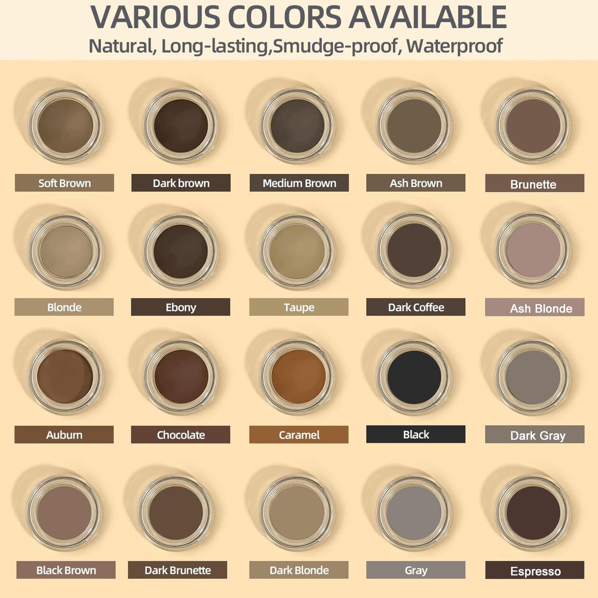 LAVONE Eyebrow Pomade, Waterproof Brow Pomade for Long-lasting - Dark Brown