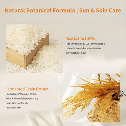 KUVPIUS Organic Sunscreen SPF 50+ PA++++, Korean Sun Skin Care Sunscreen, Daily Facial Sunblock 50ML for Travel, Beach Essentials Sunscreen No White Cast